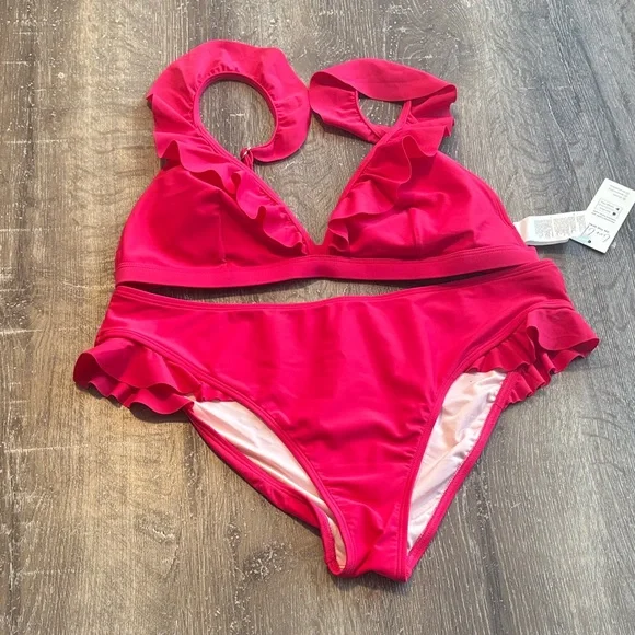 Cupshe Women's Bikini - Vibrant Pink - Picture 2 of 8